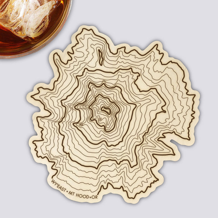 Wood Coaster Set | Oregon Mountain Coasters | Topography