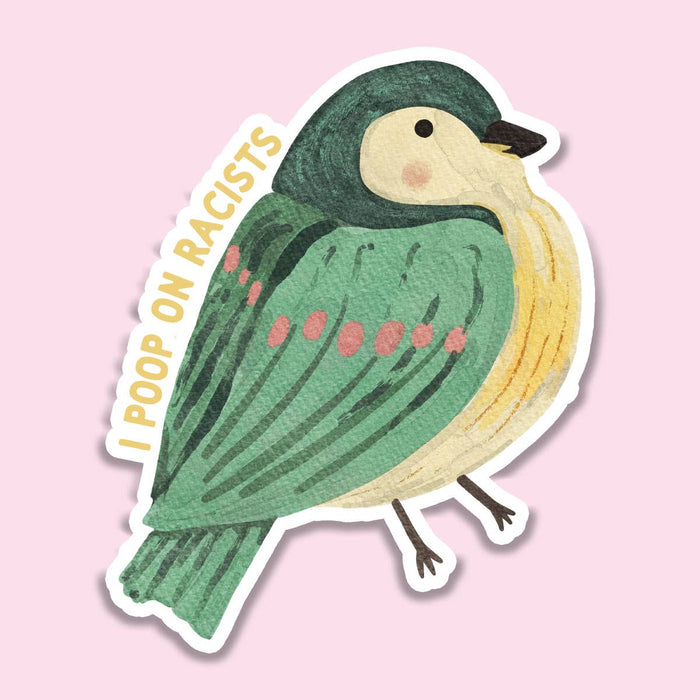 I Poop on Assholes Funny Bird Sticker Decal