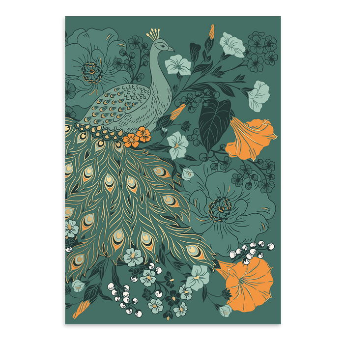 Nightshade Peacock Floral Notecard Set
