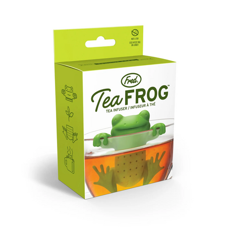 Tea Frog packaging with green frog design on a white background