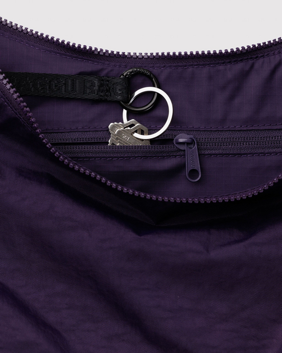 Medium Nylon Crescent Bag - Fig