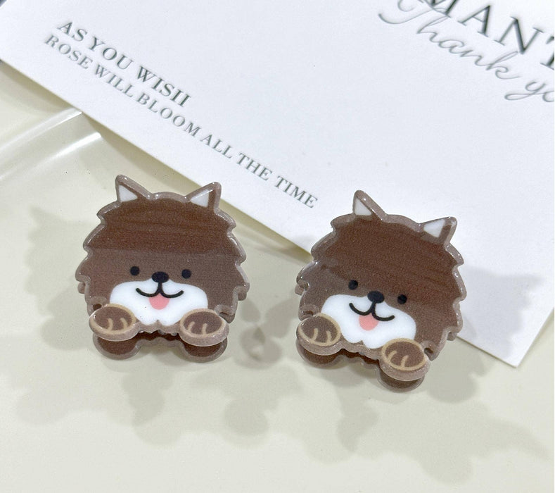 Cute Puppy Series Mini Hair Clip, Cartoon Animal Claw Clip