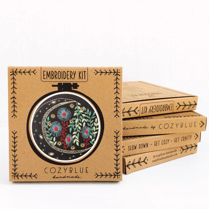 Night garden embroidery kit