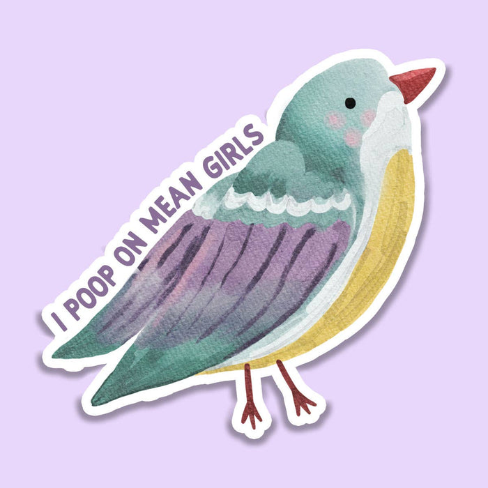 I Poop on Assholes Funny Bird Sticker Decal