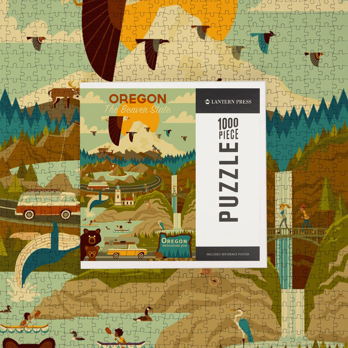 Oregon Geometric 1000-Piece Puzzle | The Beaver State