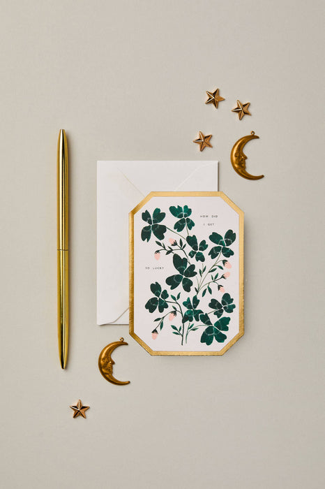 How Did I Get So Lucky Die Cut Love Valentines Day Card