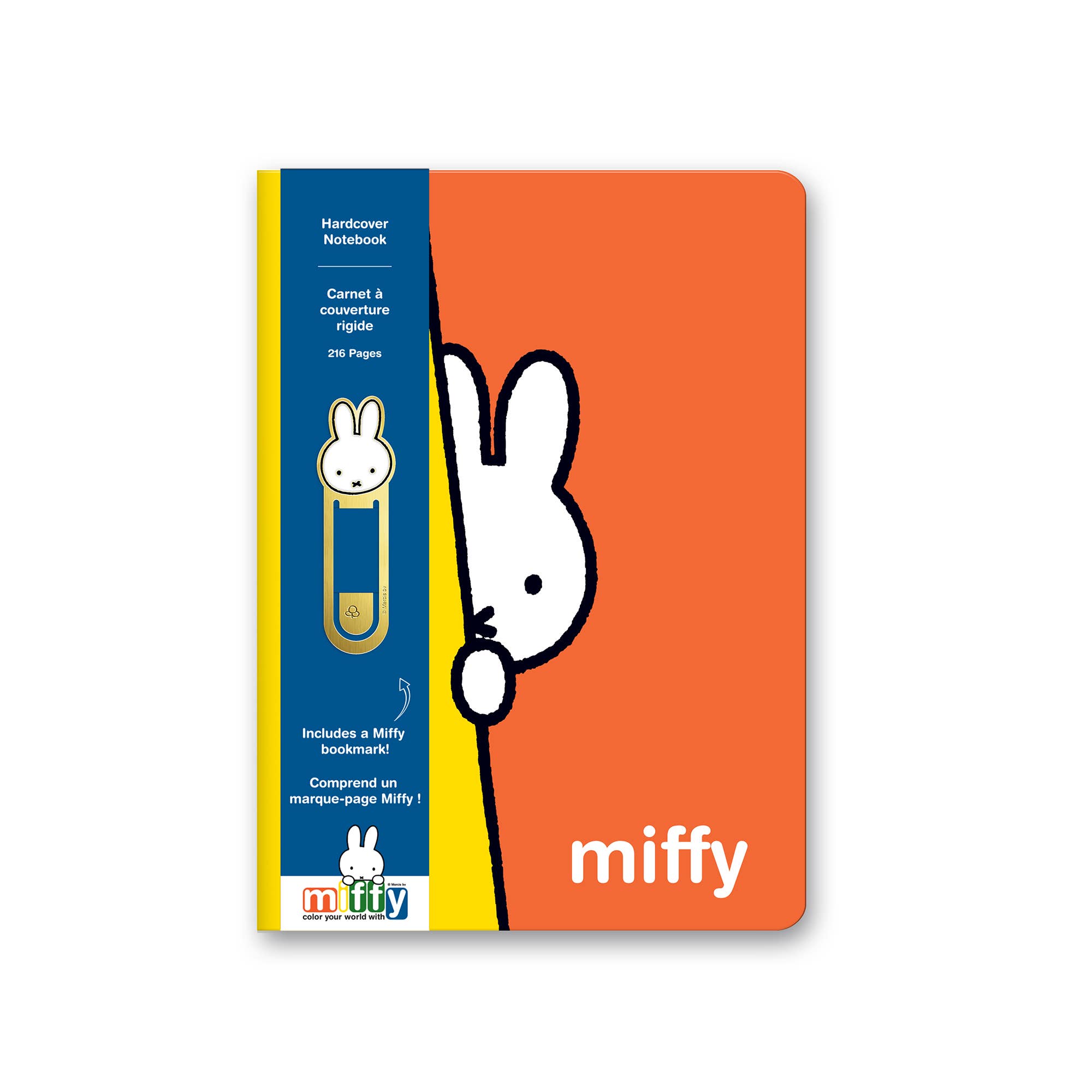 Notebook with Miffy character on an orange and blue cover
