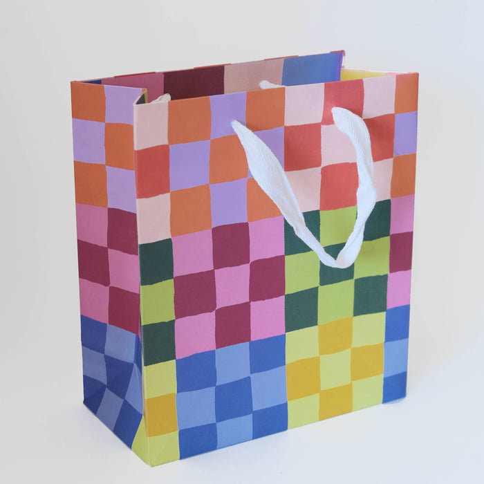 Rainbow Check Gift Bag