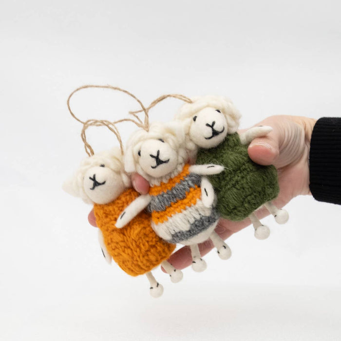 Ornament - Sheep with Knit Sweater