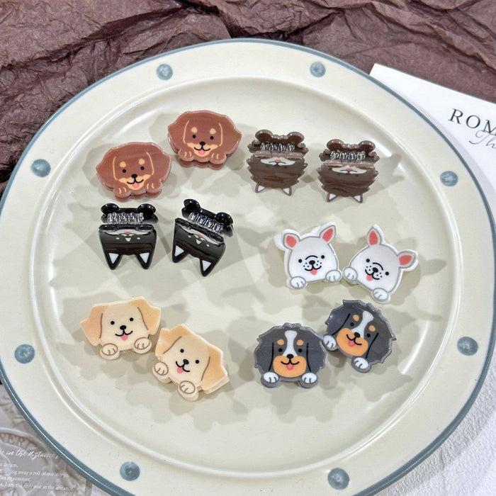 Cute Puppy Series Mini Hair Clip, Cartoon Animal Claw Clip