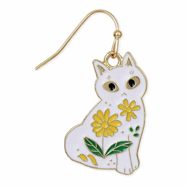 Sitting Pretty Floral Cat Earrings