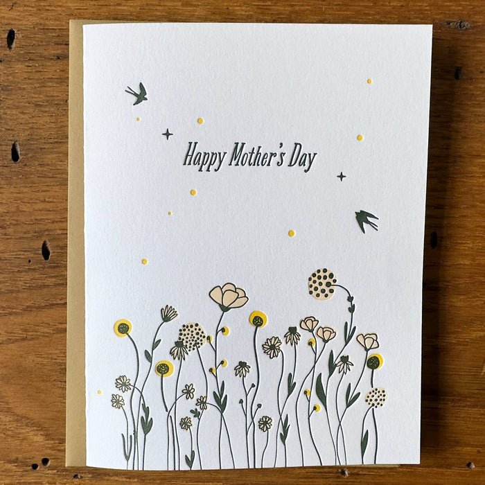 Mother's Day Wildflowers Letterpress Card