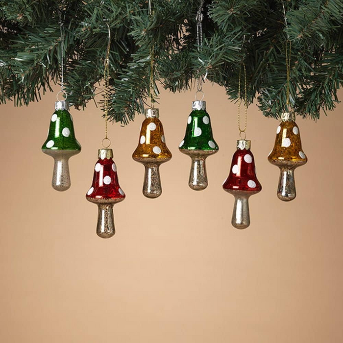 Glass Mushroom Ornaments