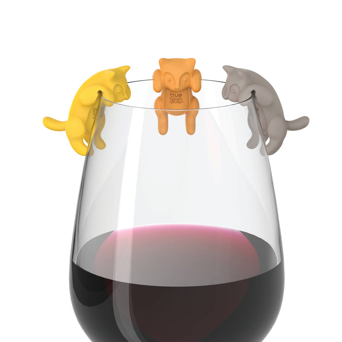 TrueZoo Paws Off™ Silicone Cat Beverage Markers - Set of 6