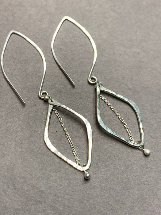 Hooked Leaf Tassel Earrings