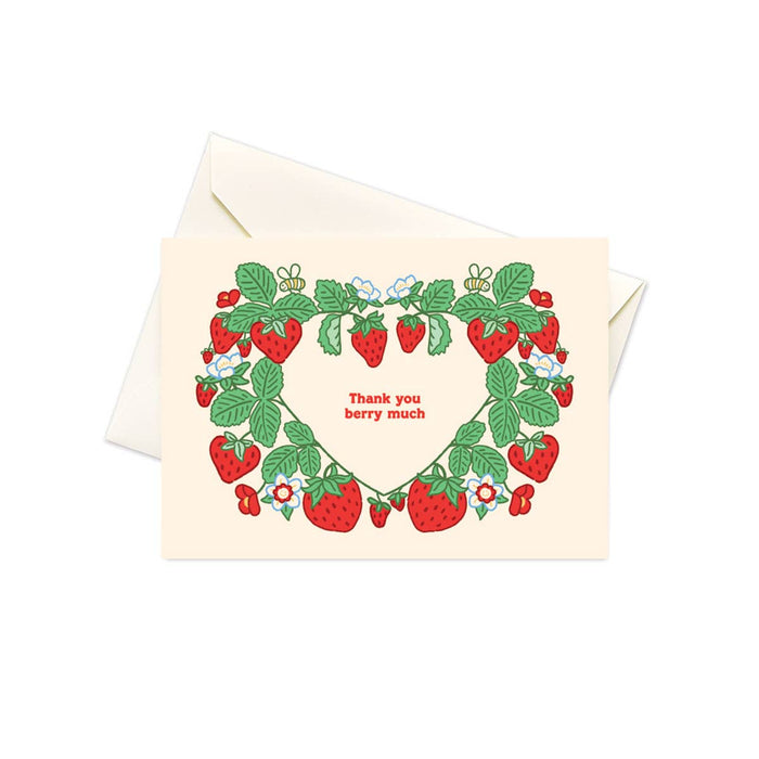 Strawberry Heart Boxed Thank You Notes