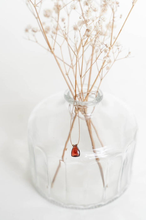 Garnet Trillion Cord Necklace