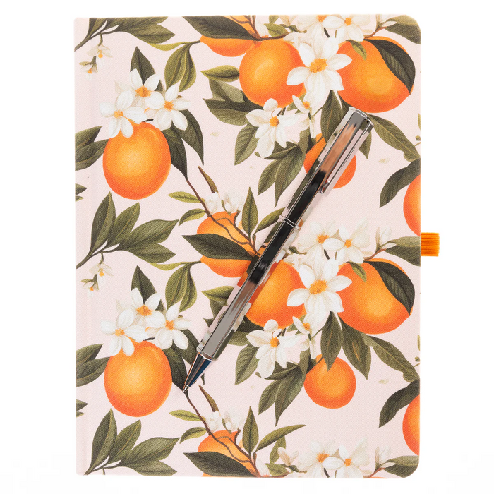 La Petite Presse Collection L'Orange Fabric-Covered Journal with Pen