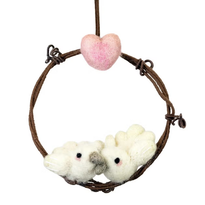 Love Doves Mini Wreath Ornament