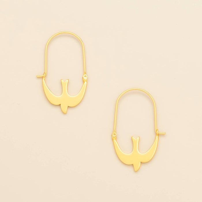 Refined Icon Earring - Swallow Hoop/Gold
