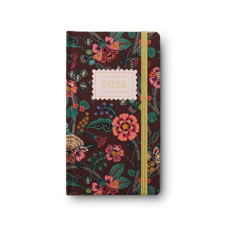 Floral-patterned pocket planner with a 2026 label on a white background