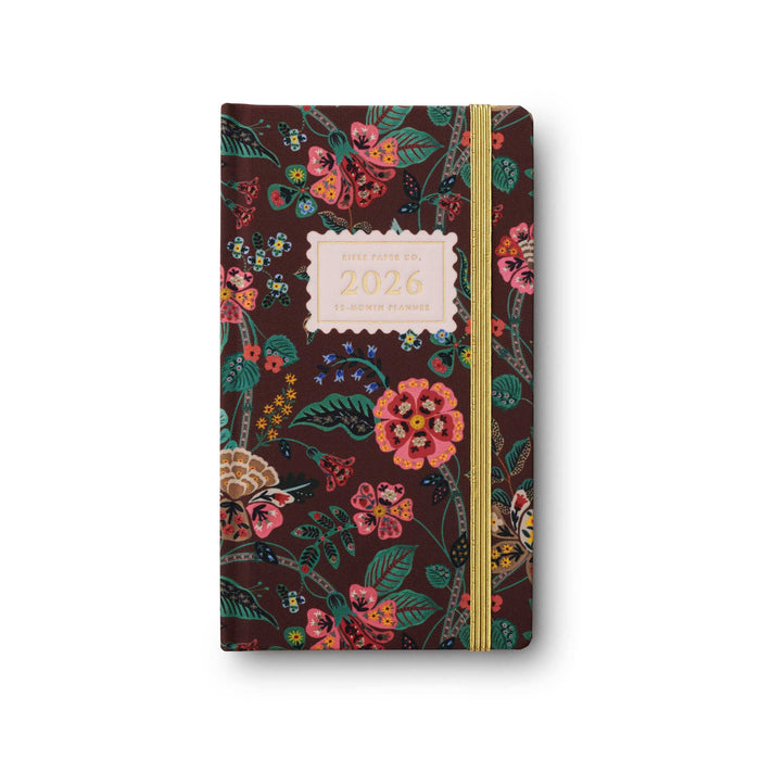 Floral-patterned pocket planner with a 2026 label on a white background