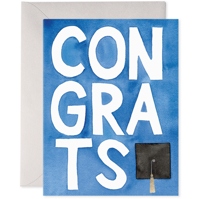 Blue Congrats Grad | Graduation Greeting Card
