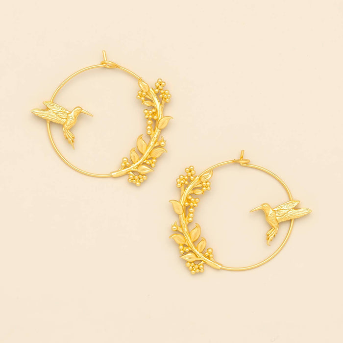 Refined Icon Earring - Hummingbird Hoop/Gold