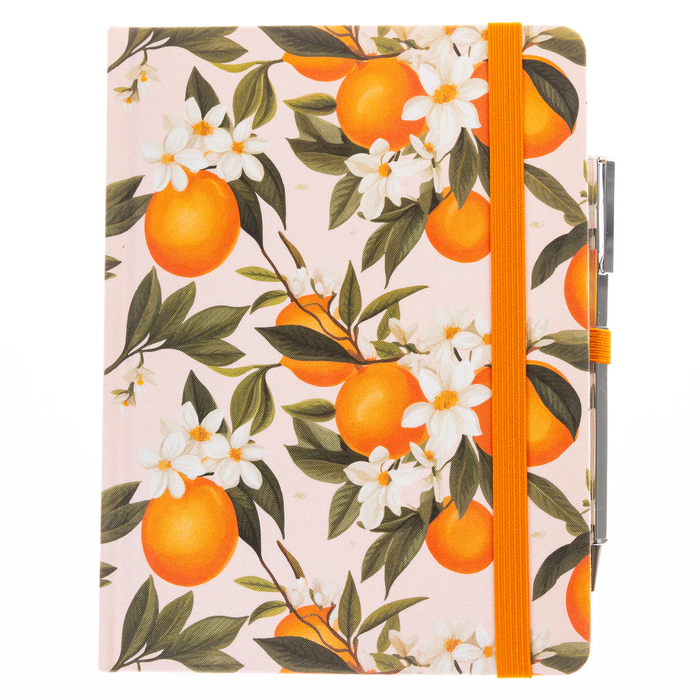 La Petite Presse Collection L'Orange Fabric-Covered Journal with Pen