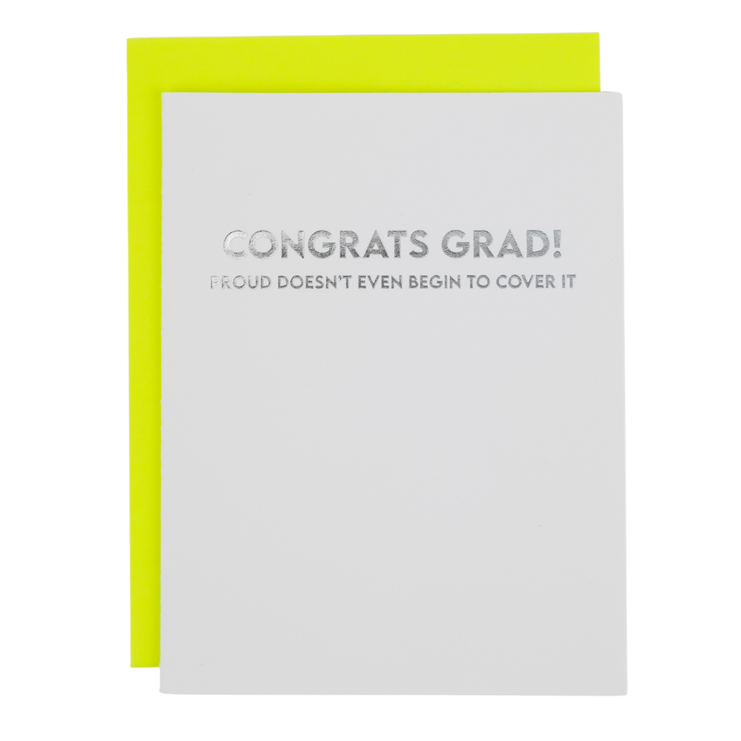 Graduation card with 'Congrats Grad!' text on a white background