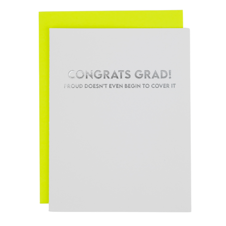Graduation card with 'Congrats Grad!' text on a white background