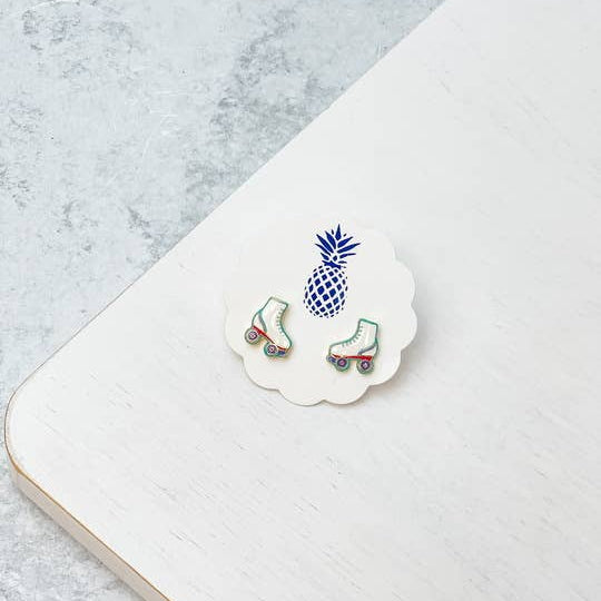Roller Skates Enamel Stud Earrings
