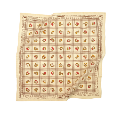 Fabric with floral patterns on a beige background