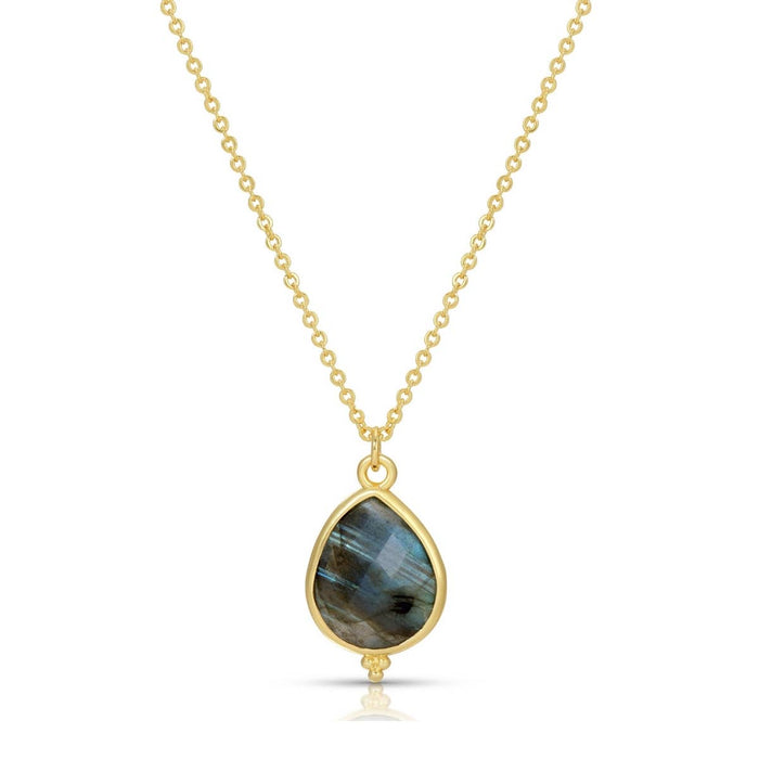 Teardrop Stone Pendant Necklace