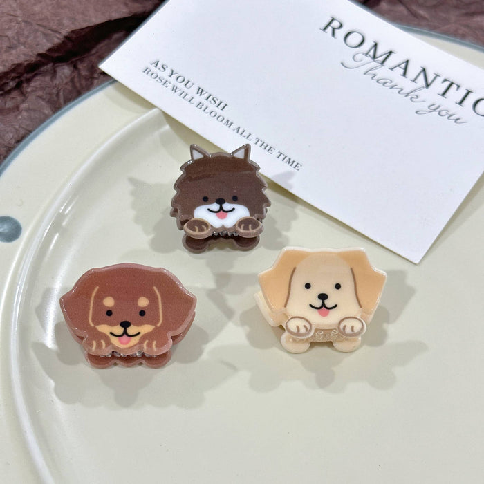 Cute Puppy Series Mini Hair Clip, Cartoon Animal Claw Clip