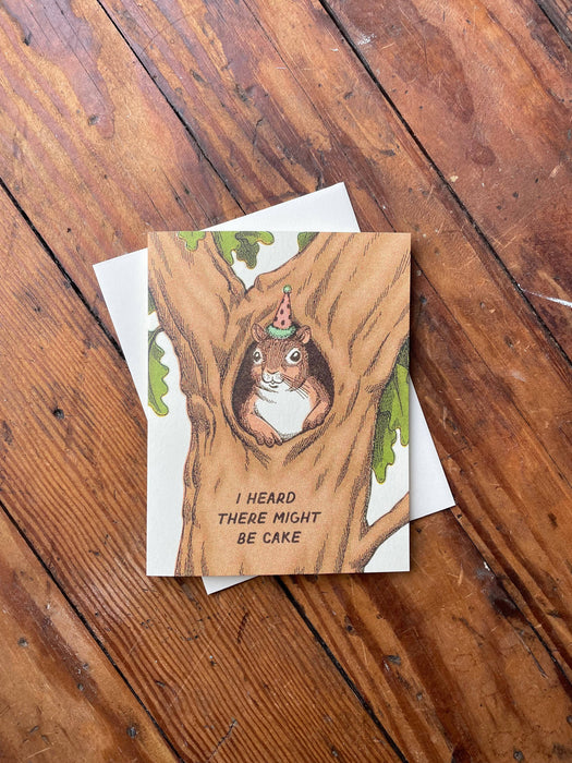 Squirrel Cake Birthday Card