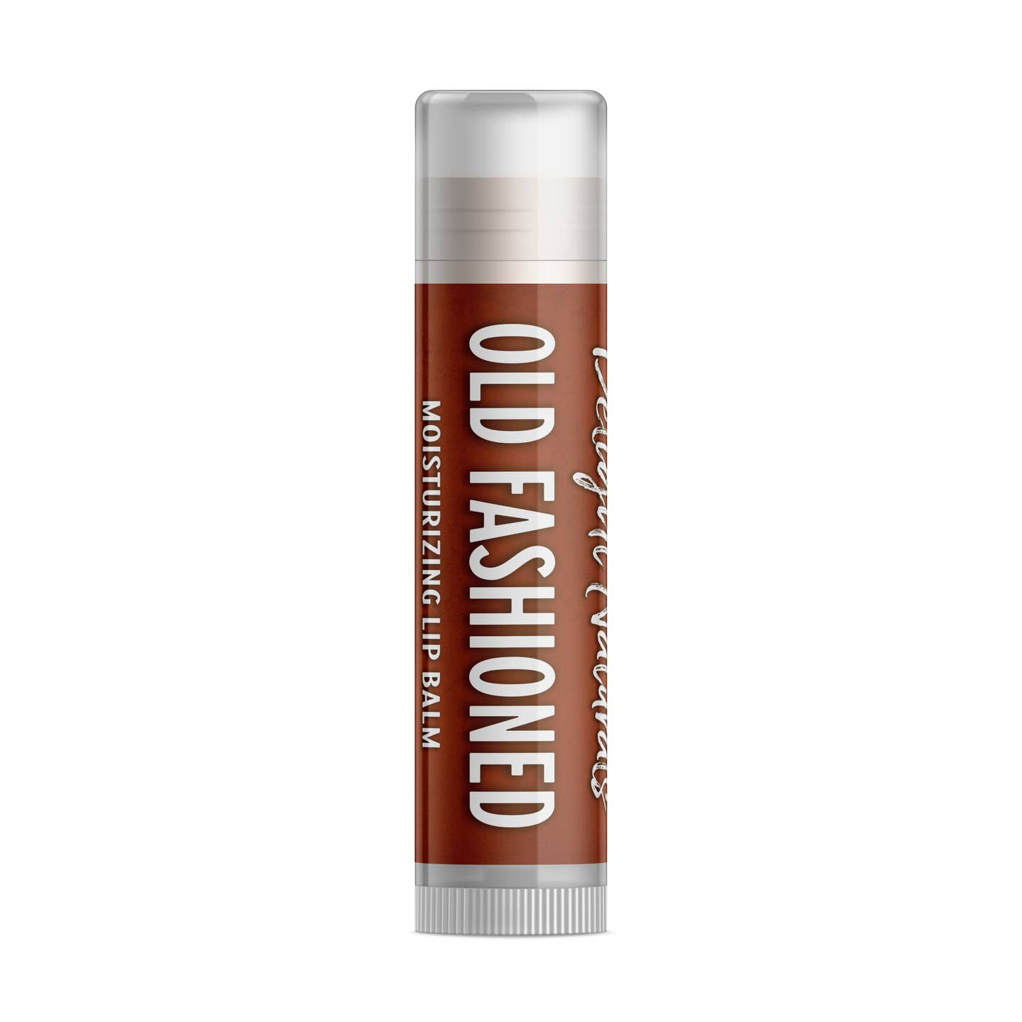 Lip balm tube labeled 'Old Fashioned' on a white background