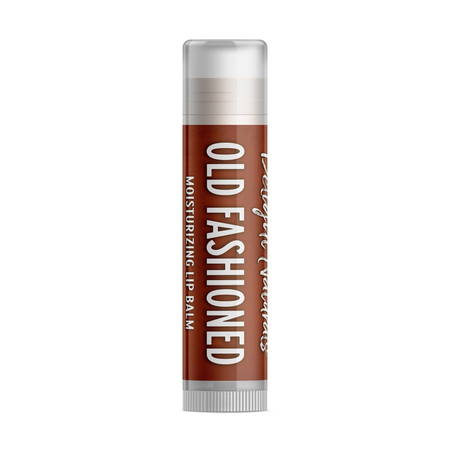 Lip balm tube labeled 'Old Fashioned' on a white background