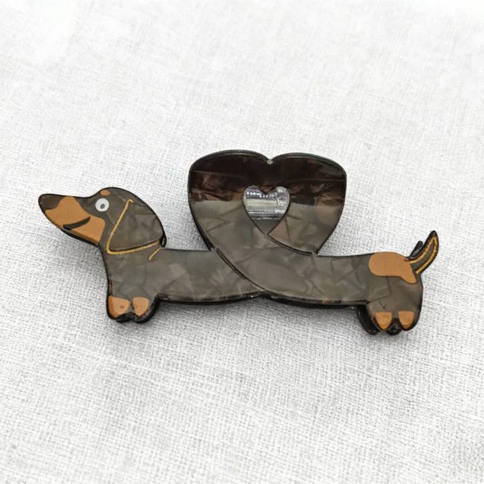 Adorable Heart Body Dachshund Dog Hair Clip