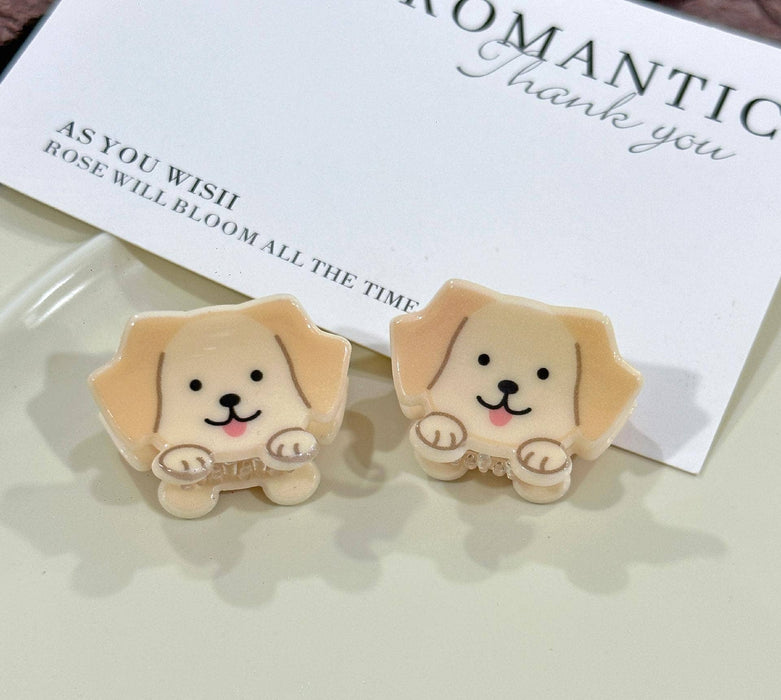 Cute Puppy Series Mini Hair Clip, Cartoon Animal Claw Clip
