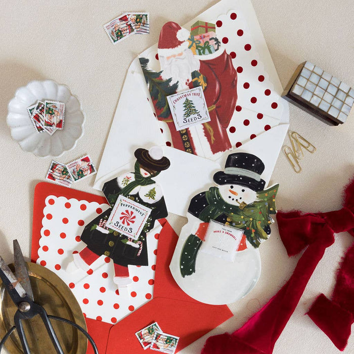 Snowman Snowball Christmas Greeting Card