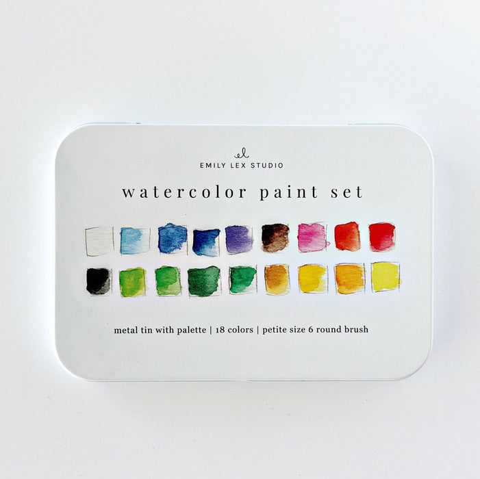 Watercolor paint set 18 colors with brush