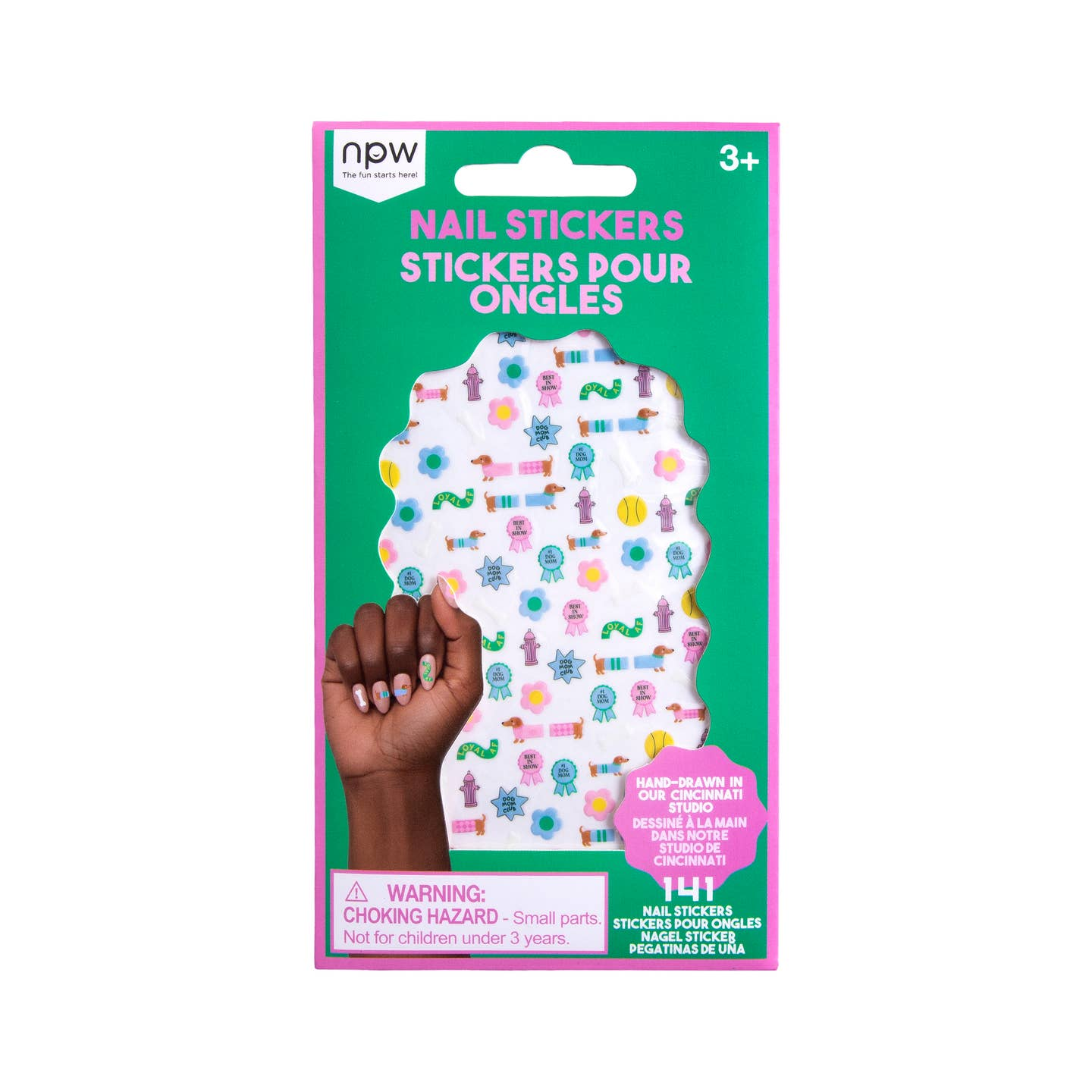 Weenie Dog Nail stickers on white background 