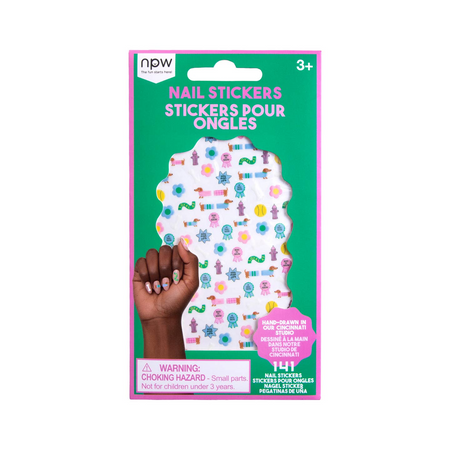 Weenie Dog Nail stickers on white background 