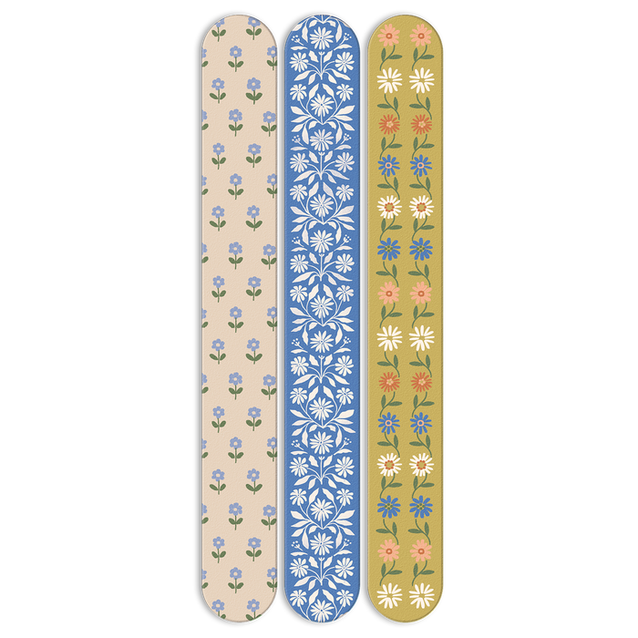 Blue Mustard Floral Nail File Set