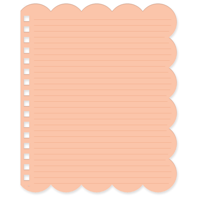 Fruit and Fleur Daisies Scalloped Spiral Journal