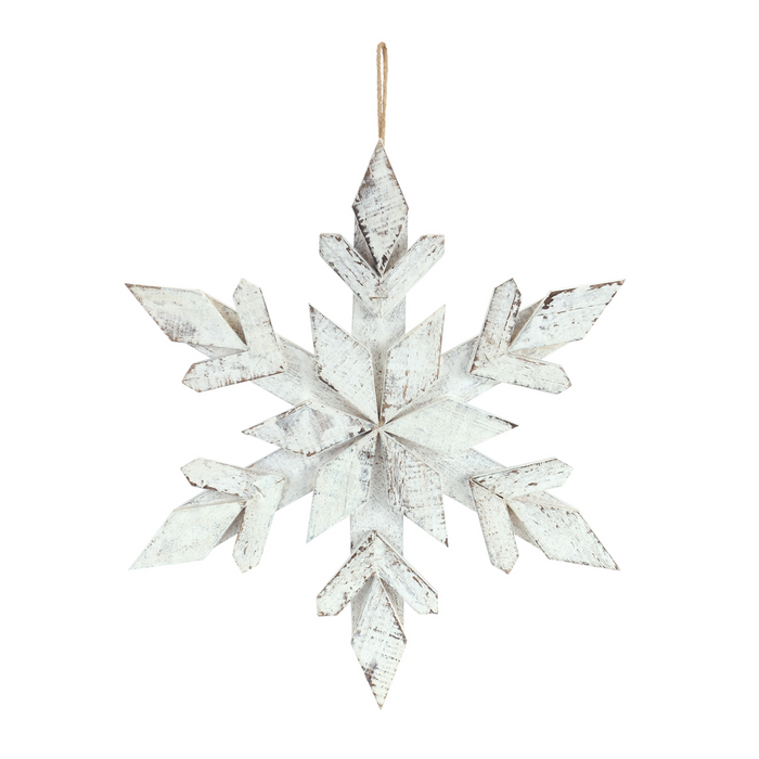 White Wooden Snowflake decor