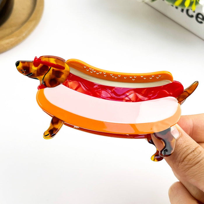 Hot Dog Hair Claw Clip