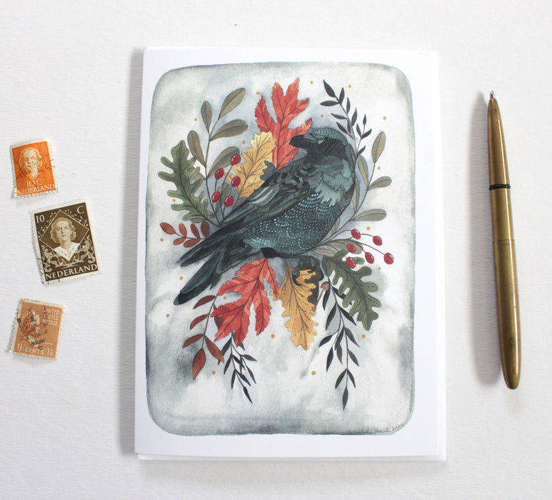 Greeting Card Blank - Autumn Crow