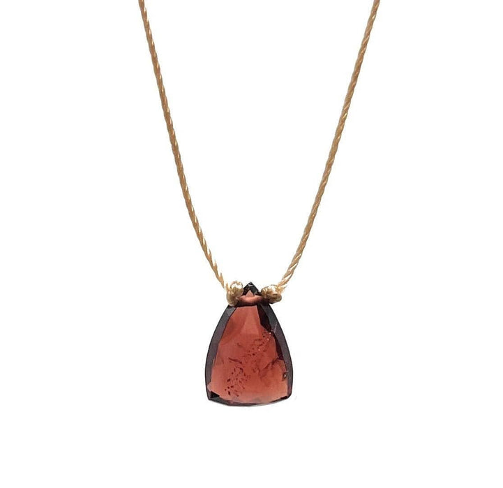 Garnet Trillion Cord Necklace